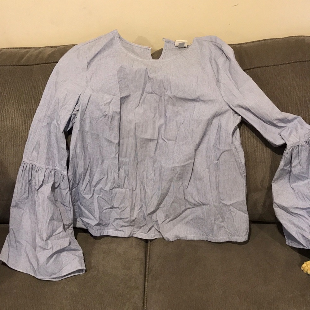 Navy/White, Bell Sleeve shirt